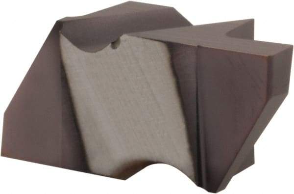 Hertel - 062IG Grade HC225, 1.57mm Cutting Width Carbide Grooving Insert - 0.11" Max Depth of Cut, Left Hand, .005 to .010" Corner Radius, TiAlN Finish - Eagle Tool & Supply