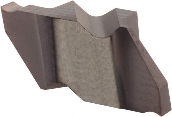 Hertel - 125IG Grade HC225, 3.18mm Cutting Width Carbide Grooving Insert - 0.11" Max Depth of Cut, Right Hand, .005 to .010" Corner Radius, TiAlN Finish - Eagle Tool & Supply