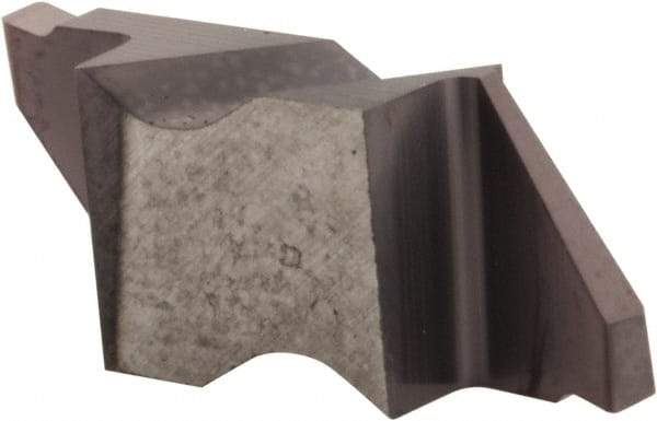 Hertel - 125IG Grade HC225, 3.18mm Cutting Width Carbide Grooving Insert - 0.11" Max Depth of Cut, Left Hand, .005 to .010" Corner Radius, TiAlN Finish - Eagle Tool & Supply