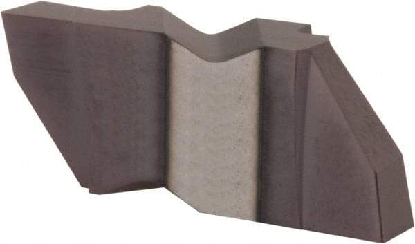 Hertel - 094IG Grade HC225, 2.39mm Cutting Width Carbide Grooving Insert - 0.18" Max Depth of Cut, Right Hand, .005 to .010" Corner Radius, TiAlN Finish - Eagle Tool & Supply