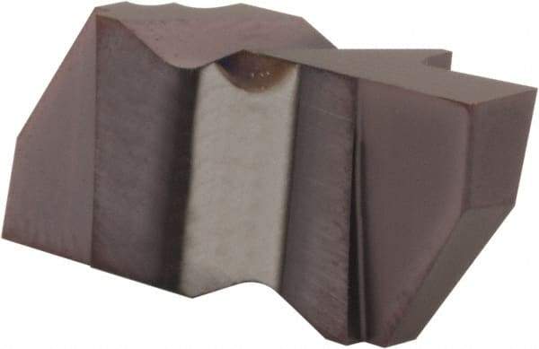 Tool-Flo - 0.375FLG Grade AC3, 1/8" Cutting Width Carbide Grooving Insert - 0.18" Max Depth of Cut, Left Hand, .005 to .010" Corner Radius, AlTiN Finish - Eagle Tool & Supply