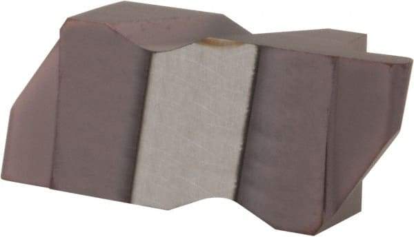 Hertel - 3047IR Grade HC225, 2.39mm Cutting Width Carbide Grooving Insert - 4.57mm Max Depth of Cut, Right Hand, 0.047" Corner Radius, TiAlN Finish - Eagle Tool & Supply