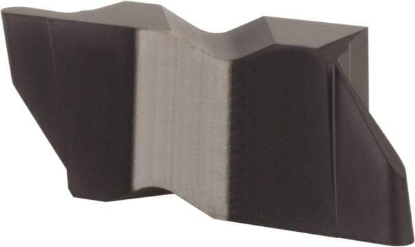 Tool-Flo - 0.375FLR Grade AC3, 1/16" Cutting Width Carbide Grooving Insert - 0.05" Max Depth of Cut, Right Hand, 1/32" Corner Radius, AlTiN Finish - Eagle Tool & Supply