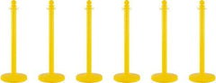 PRO-SAFE - 40" High, 2-1/2" Pole Diam, Warning Post - 14" Base Diam, Round Plastic Base, Yellow Plastic Post, For Outdoor Use - Eagle Tool & Supply