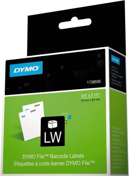 Dymo - 2-1/2" Long, White Label Printer Cartridge - For DYMO LabelWriter Printers - Eagle Tool & Supply