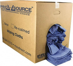 PRO-SOURCE - 25 Inch Long x 16 Inch Wide Virgin Cotton Rags - Blue, Huck, Lint Free, 50 Lbs. at 5 to 7 per Pound, Box - Eagle Tool & Supply