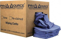 PRO-SOURCE - 25 Inch Long x 16 Inch Wide Virgin Cotton Rags - Blue, Huck, Lint Free, 10 Lbs. at 5 to 7 per Pound, Box - Eagle Tool & Supply