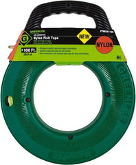 Greenlee - 100 Ft. Long x 3/16 Inch Wide, Nylon Fish Tape - 250 Lb. Pulling Strength, Includes Case - Eagle Tool & Supply