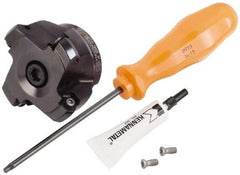 Kennametal - 2" Cut Diam, 3/4" Arbor Hole, 4.42mm Max Depth of Cut, 30° Indexable Chamfer & Angle Face Mill - 5 Inserts, HNGJ 0604... Insert, Right Hand Cut, 5 Flutes, Through Coolant, Series Dodeka Mini HD - Eagle Tool & Supply