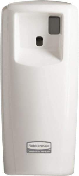 Rubbermaid - 0.019 Cu Ft Coverage, White Metered Aerosol Dispenser - D Battery Required - Eagle Tool & Supply