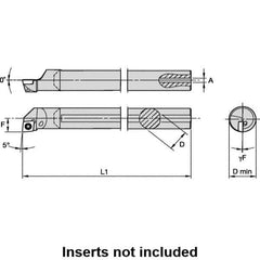 Kennametal - 20mm Min Bore Diam, 202.55mm OAL, 16mm Shank Diam, L-SCLP Indexable Boring Bar - 28.57mm Max Bore Depth, CP.. 09T308 Insert, Screw Holding Method - Eagle Tool & Supply