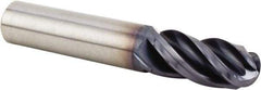 Kennametal - 1/2" Diam, 1-1/4" LOC, 4 Flute Solid Carbide Ball End Mill - TiAlN Finish, Single End, 3" OAL, 1/2" Shank Diam, Spiral Flute - Eagle Tool & Supply