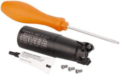 Kennametal - 1-1/4" Cutting Diam, 1-1/4" Shank Diam, 1-1/4" Max Depth of Cut, Straight Shank Indexable Copy End Mill - 3 Inserts, RP.T 1204M0.. Insert, BMD Toolholder, Through Coolant - Eagle Tool & Supply