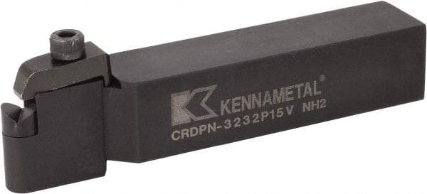 Kennametal - CRDP, Neutral Cut, 0° Lead Angle, 32mm Shank Height x 32mm Shank Width, Neutral Rake Indexable Turning Toolholder - 171.25mm OAL, RPGX151000 Insert Compatibility, Series V-Bottom Round - Eagle Tool & Supply