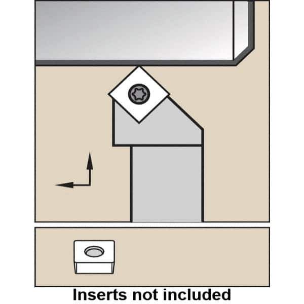 Kennametal - SSSC, Right Hand Cut, 45° Lead Angle, 16mm Shank Height x 16mm Shank Width, Neutral Rake Indexable Turning Toolholder - 100mm OAL, SC..120408 Insert Compatibility, Series SSSC - Eagle Tool & Supply