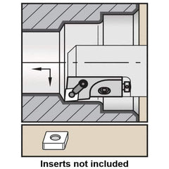 Kennametal - Series Kenloc, Right Hand, MCLN Toolholder Compatibility, CN.. Insert Compatibility, Indexable Turning Cartridge - Pin & Clamp Holding Method, 55mm OAL x 14mm OAW x 19.25mm OAH - Eagle Tool & Supply