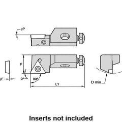 Kennametal - Series Screw-On, Left Hand, STGP Toolholder Compatibility, TP.. Insert Compatibility, Indexable Turning Cartridge - Screw Holding Method, 50mm OAL x 10mm OAW x 14.75mm OAH - Eagle Tool & Supply