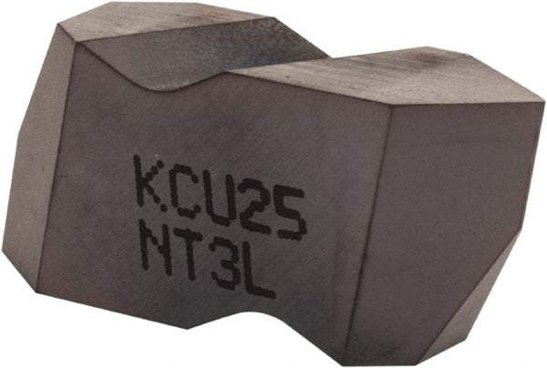 Kennametal - NT3 Grade KCU25, Internal/External Partial Profile 60° Threading Insert - 1.25 to 40mm & 6 to 20 TPI Ext Pitch, 20 to 50mm & 5 to 12 TPI Int Pitch, Left Hand Insert, AlTiN Finish, Carbide - Eagle Tool & Supply