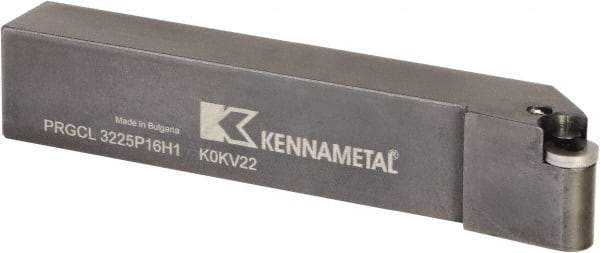 Kennametal - PRGC, Left Hand Cut, 0° Lead Angle, 32mm Shank Height x 25mm Shank Width, Neutral Rake Indexable Turning Toolholder - 170mm OAL, RC..1606M0 Insert Compatibility, Series Fix-Perfect - Eagle Tool & Supply