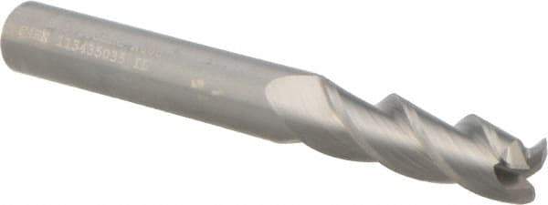 Kennametal - 3/8", 3 Flute, Single End, Solid Carbide, 0.06" Corner Radius End Mill - 3-1/2" OAL, 37° Helix, Right Hand Flute, 1-1/4" LOC, Right Hand Cut - Eagle Tool & Supply