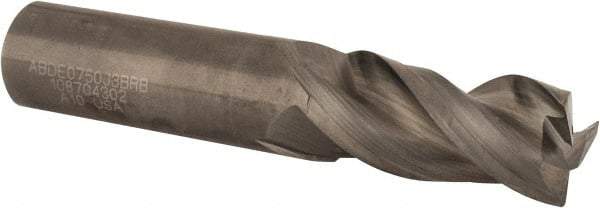 Kennametal - 3/4", 3 Flute, Single End, Solid Carbide, 0.03" Corner Radius End Mill - 4" OAL, 38° Helix, Right Hand Flute, 1-5/8" LOC, Right Hand Cut - Eagle Tool & Supply