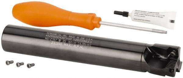 Kennametal - 1-1/2" Cut Diam, 11mm Max Depth of Cut, 1-1/4" Shank Diam,Indexable Plunge End Mill - Straight Shank, SD.T 43.. Insert Style, Through Coolant, Series Z-Axis - Eagle Tool & Supply