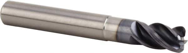 Kennametal - 12mm, 4 Flute, Single End, Solid Carbide, 4mm Corner Radius End Mill - 84mm OAL, 38° Helix, Right Hand Flute, 18mm LOC, Right Hand Cut, 36mm Extended Reach - Eagle Tool & Supply