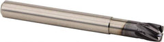 Kennametal - 6mm, 6 Flute, Single End, Solid Carbide, 0.38mm Corner Radius End Mill - 63mm OAL, 20° Helix, Right Hand Flute, 0.32mm LOC, Right Hand Cut, 18mm Extended Reach - Eagle Tool & Supply