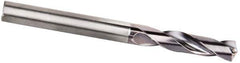 Kennametal - 10.3mm 135° Spiral Flute Solid Carbide Screw Machine Drill Bit - Multilayer TiAlN Finish, Right Hand Cut, 55mm Flute Length, 102mm OAL, Standard Point, Straight Shank, Through Coolant - Eagle Tool & Supply