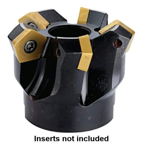Kennametal - 66mm Cut Diam, 27mm Arbor Hole, 5.5mm Max Depth of Cut, 54° Indexable Chamfer & Angle Face Mill - 5 Inserts, PD.X 1204... Insert, 5 Flutes, Series KMS - Eagle Tool & Supply