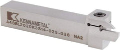 Kennametal - A4SB, External, Left Hand, 12mm Max Depth of Cut, 2mm Min Groove Width, Indexable Grooving Tool Holder - A4G0200M2SP02B Insert Compatibility, 20mm Shank Height, 20mm Shank Width, 125.3mm OAL - Eagle Tool & Supply