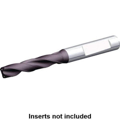 Kennametal - 10.3mm 140° Solid Carbide Jobber Drill - Multilayer TiAlN Finish, Right Hand Cut, Spiral Flute, Whistle Notch Shank, 118mm OAL, Standard Point - Eagle Tool & Supply