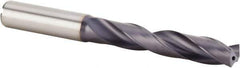 Kennametal - 12.8mm 140° Solid Carbide Jobber Drill - Multilayer TiAlN Finish, Right Hand Cut, Spiral Flute, Straight Shank, 124mm OAL, Standard Point - Eagle Tool & Supply