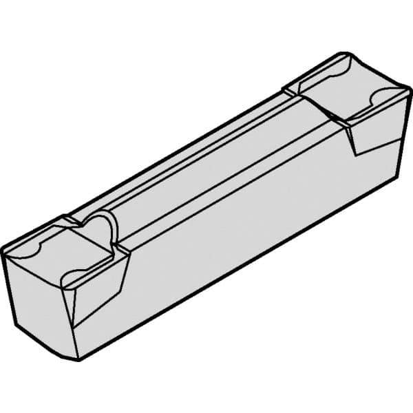 Kennametal - A4C0405 CF KCU25 Grade, 0.1594" Cutting Width, Carbide Cutoff Insert - 10° Right Hand Lead Angle, 0.008" Cnr Rad, AlTiN Coated, Double End - Eagle Tool & Supply