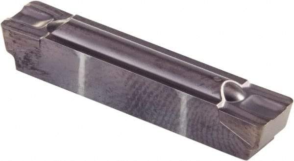 Kennametal - 0600G GMP Grade KCU25, 6mm Cutting Width Carbide Grooving Insert - 4.83mm Max Depth of Cut, Neutral, 0.79mm Corner Radius, AlTiN Finish - Eagle Tool & Supply