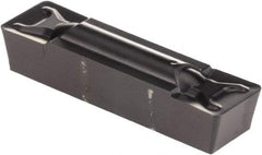 Kennametal - 0805G GMN Grade KCU25, 8.05mm Cutting Width Carbide Grooving Insert - 6.4mm Max Depth of Cut, Neutral, 0.79mm Corner Radius, AlTiN Finish - Eagle Tool & Supply