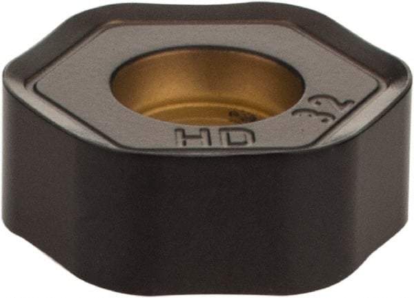 Kennametal - HNPJ438 HD Grade KCPM20 Carbide Milling Insert - TiN/MT/TiCN/Al2O3 Finish, 0.1741" Thick, 12mm Inscribed Circle, 3.2mm Corner Radius - Eagle Tool & Supply