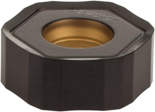 Kennametal - HNPJ43 Grade KCPM20 Carbide Milling Insert - TiN/MT/TiCN/Al2O3 Finish, 0.175" Thick, 12mm Inscribed Circle, 1mm Corner Radius - Eagle Tool & Supply