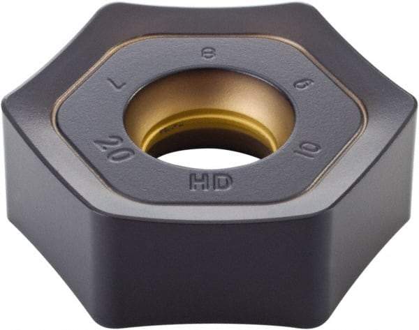 Kennametal - HNPJ755 Grade KCPK30 Carbide Milling Insert - TiN/TiCN/Al2O3 Finish, 0.2923" Thick, 7/8" Inscribed Circle, 2mm Corner Radius - Eagle Tool & Supply