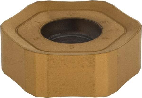 Kennametal - HNPJ75 HD Grade KC725M Carbide Milling Insert - TiN/TiCN/TiN Finish, 0.2877" Thick, 7/8" Inscribed Circle, 3/64" Corner Radius - Eagle Tool & Supply