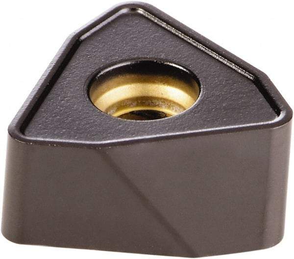 Kennametal - WOEJ090512 Grade KCK15 Carbide Milling Insert - TiN/MT/TiCN/Al2O3 Finish, 0.215" Thick, 0.351" Inscribed Circle, 1.22mm Corner Radius - Eagle Tool & Supply