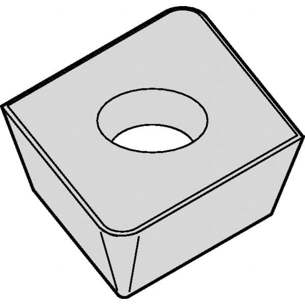 Kennametal - XDPX060210 LN Grade KCPM20 Carbide Milling Insert - TiN/MT/TiCN/Al2O3 Finish, 3/32" Thick, 0.2565" Inscribed Circle, 1mm Corner Radius - Eagle Tool & Supply