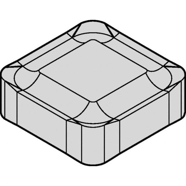 Kennametal - SNXF433 LD Grade KCK15 Carbide Milling Insert - TiN/TiCN/Al2O3 Finish, 0.187" Thick, 1/2" Inscribed Circle, 3/64" Corner Radius - Eagle Tool & Supply