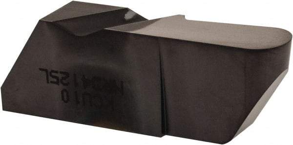 Kennametal - 4125NRD Grade KCU10, 6.35mm Cutting Width Carbide Grooving Insert - 12.7mm Max Depth of Cut, Left Hand, 3.18mm Corner Radius, AlTiN Finish - Eagle Tool & Supply