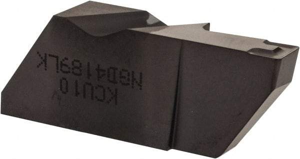 Kennametal - 4189NGD K Grade KCU10, 4.8mm Cutting Width Carbide Grooving Insert - 9.53mm Max Depth of Cut, Left Hand, 0.57mm Corner Radius, AlTiN Finish - Eagle Tool & Supply