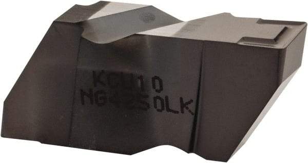 Kennametal - 4250NG K Grade KCU10, 6.35mm Cutting Width Carbide Grooving Insert - 6.35mm Max Depth of Cut, Left Hand, 0.57mm Corner Radius, AlTiN Finish - Eagle Tool & Supply