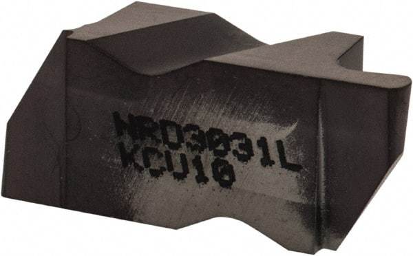 Kennametal - 3031NRD Grade KCU10, 1.58mm Cutting Width Carbide Grooving Insert - 3.18mm Max Depth of Cut, Left Hand, 0.79mm Corner Radius, AlTiN Finish - Eagle Tool & Supply
