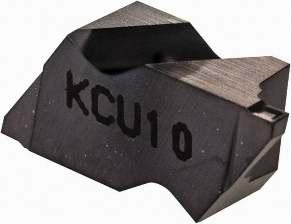 Kennametal - 2M100NG K Grade KCU10, 1mm Cutting Width Carbide Grooving Insert - 1.27mm Max Depth of Cut, Left Hand, 0.09mm Corner Radius, AlTiN Finish - Eagle Tool & Supply