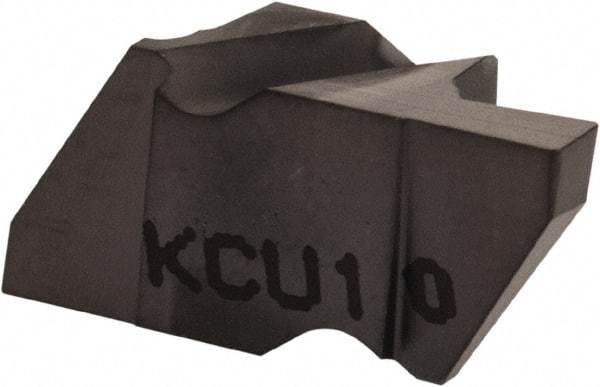Kennametal - 2062NG Grade KCU10, 1.58mm Cutting Width Carbide Grooving Insert - 2.79mm Max Depth of Cut, Left Hand, 0.19mm Corner Radius, AlTiN Finish - Eagle Tool & Supply