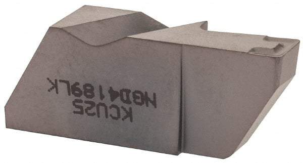 Kennametal - 4189NGD K Grade KCU25, 4.8mm Cutting Width Carbide Grooving Insert - 9.53mm Max Depth of Cut, Left Hand, 0.57mm Corner Radius, AlTiN Finish - Eagle Tool & Supply